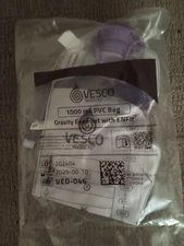 Vesco VED-046-1000ML Top Fill Gravity Feed Set With ENFit Connector-5 Bag Pack