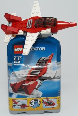 Lego Basic Model Airport Creator Red & White Mini Jet 3 In 1 Set 6741 Complete