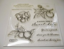 Close to My Heart Acrylix Stamp Set Sweet Life Fruit Cherry Apple Sentiments