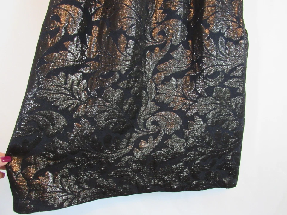 Tibi Dress Black Metallic A Line Bohemian Jacquard Floral Unique Dress Size 0 - Image 3 of 4