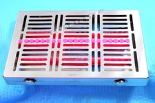 3 GERMAN DENTAL SURGICAL AUTOCLAVE STERILIZATION CASSETTES  FOR 20 INSTMT-PINK