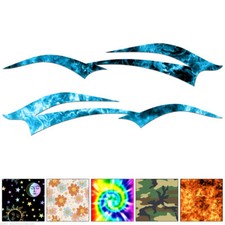 Pair Tribal Flame Stripes - Decal Sticker - Multiple Patterns  Sizes - ebn7475