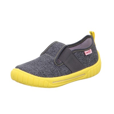 Superfit Hausschuh BILL 1-000276-2000 breiter Einstieg grau gelb Gr.25-38