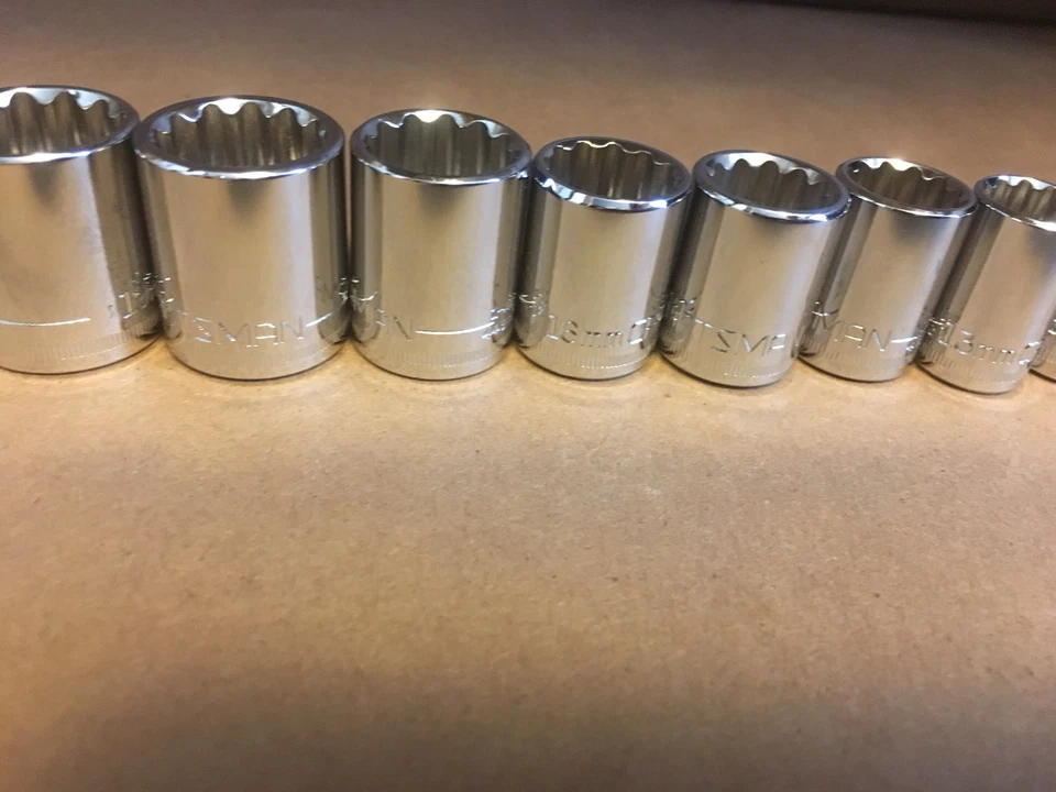 Craftsman Socket Set 3/8" Drive 15 Piece 12 Pt Point Metric Chrome - Image 3 of 4