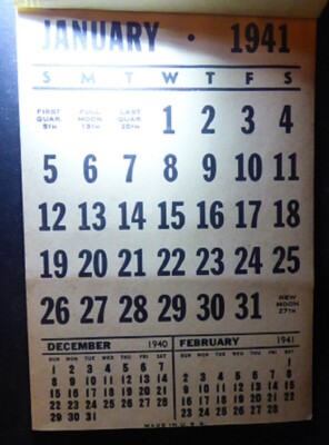 Vintage 1941 Calendar Edward L Smith & Son Live & Dressed Poultry So  Hanover MA | eBay