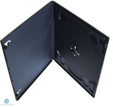 100 CD DVD singoli taglia mezza custodia nera sottile 7 mm con custodia trasparente normale nuova