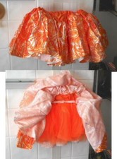 Big Dreamz Satin Paisley Tutu Skirt Stretch Waist Orange Dance 3 Layer Size 7