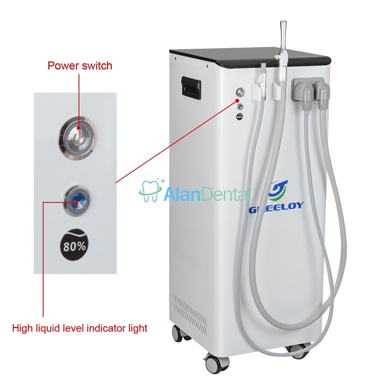 400W Mobile Dental Suction Unit Vacuum Pump System With Strong Salivary