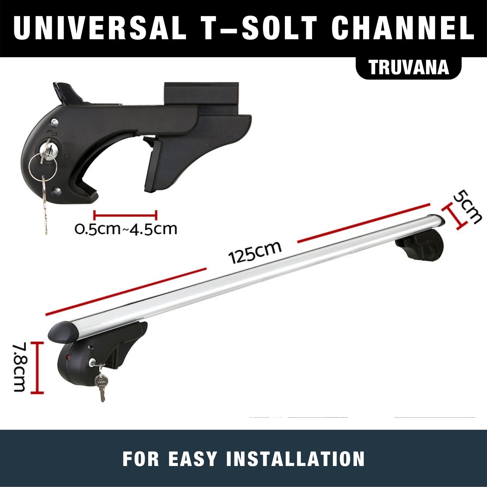 Roof Racks Silver (Pair) for MG ZS 2017 on Fits Factory Rails Car