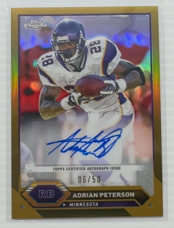 2023 Topps Composite Adrian Peterson Chrome Gold Refractor Auto Autograph #6/50