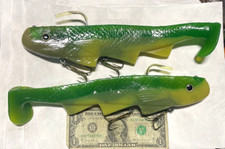 2 ct. 12" REACTION STRIKE SHIMMY SHADS soft plastic swimbaits lures Muskie baits