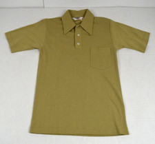 Vintage Munsingwear Tan polo Golf Shirt Size XS/S 80s No Penguin Logo Made USA