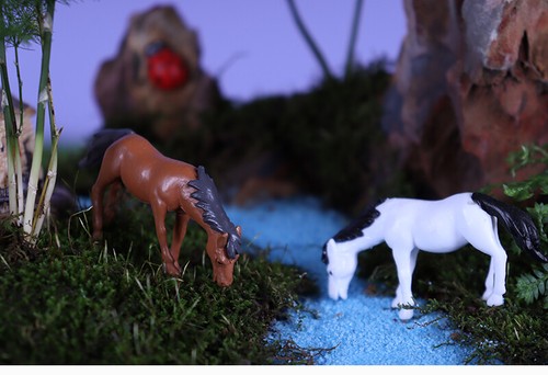 Mini Static model horse pony toy models decoration accessories for micro - Picture 2 of 8