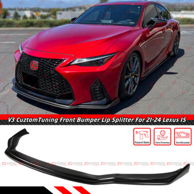 For 2021-2025 Lexus IS300 IS350 V3 CTM Design Matte Front Bumper Lip Splitter