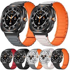 Curved Ends Magnetic Silicone Band for Samsung Galaxy Watch 7 Ultra 47mm Strap