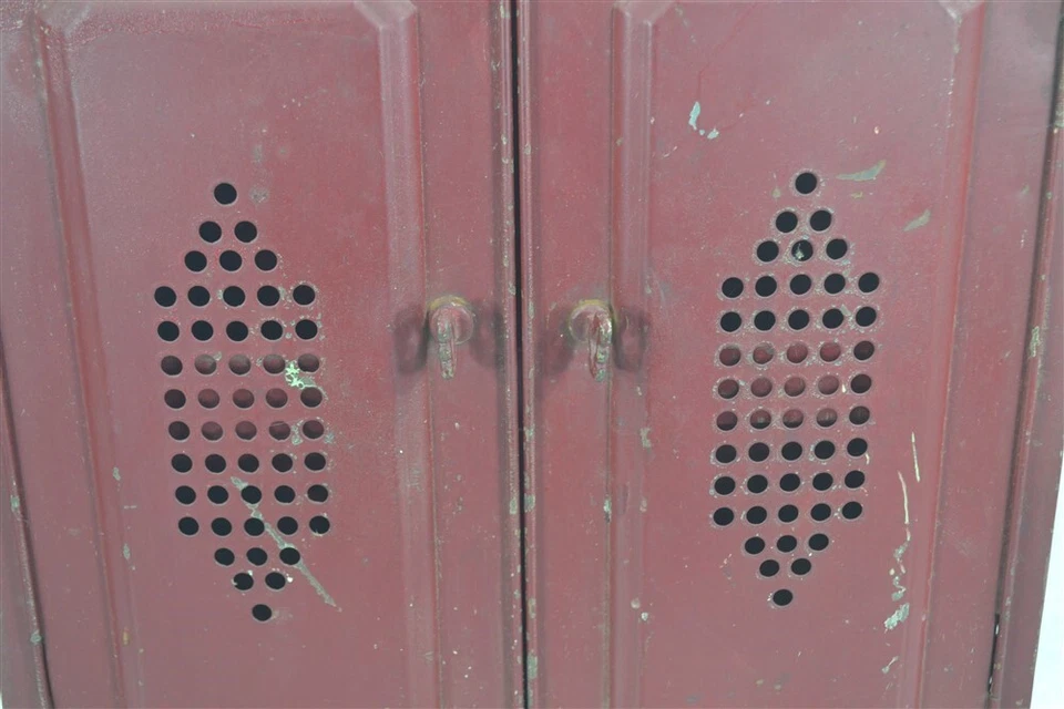 armario armario rojo lata 20 x 14 x 8 frutas verduras 3 contenedores original 1940 Foto 2 de 4