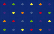 Kidcarpet on the Spot Seating Classroom Rug, 4' X 6' Rectangle, Multi on Blue