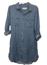 Thread & Supply Dress S Blue Denim Chambray Tencel Button Down