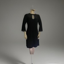 Tommy Hilfiger Dress Bell Sleeve Black Key Hole Embellished Women’s Size 6