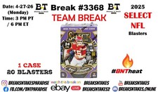 NEW YORK JETS 2025 Panini Select Football Blaster CASE 20 BOX Break #3368