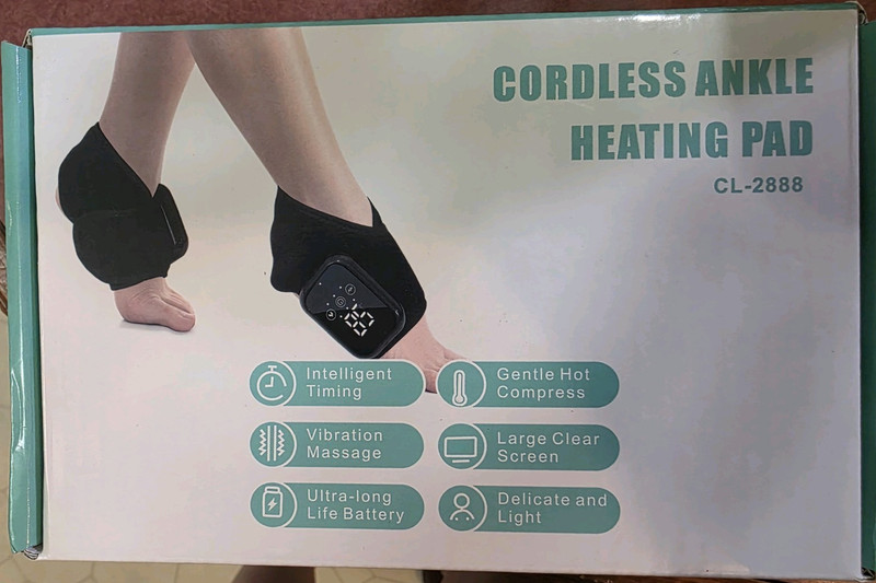 Cordless Ankle Heating Pad CL-2888 Black, Vibration Massage, Timer