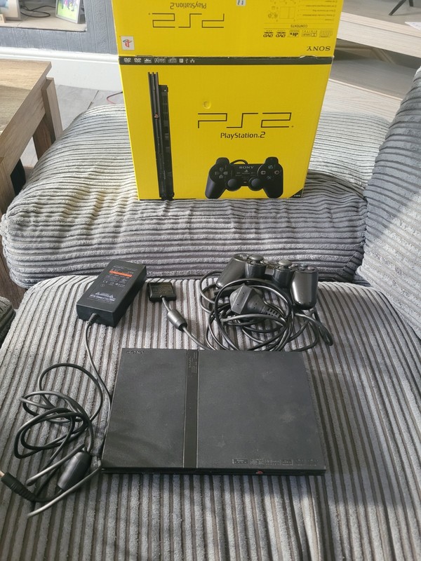 Retro PlayStation Slim In Original Box with Scart Lead and Cables and Game Pad