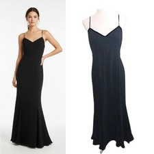 Fame & Partners Flared Maxi Dress Wmn's Sz 10 Black Empire Waist Spaghetti Strap