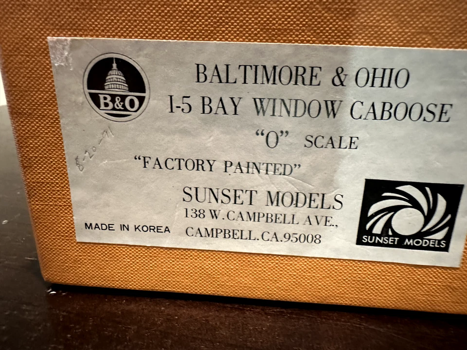 Raro Sunset 3 rieles latón Baltimore & Ohio B&O rojo I-5 ventana furgón de cola Foto 4 de 4