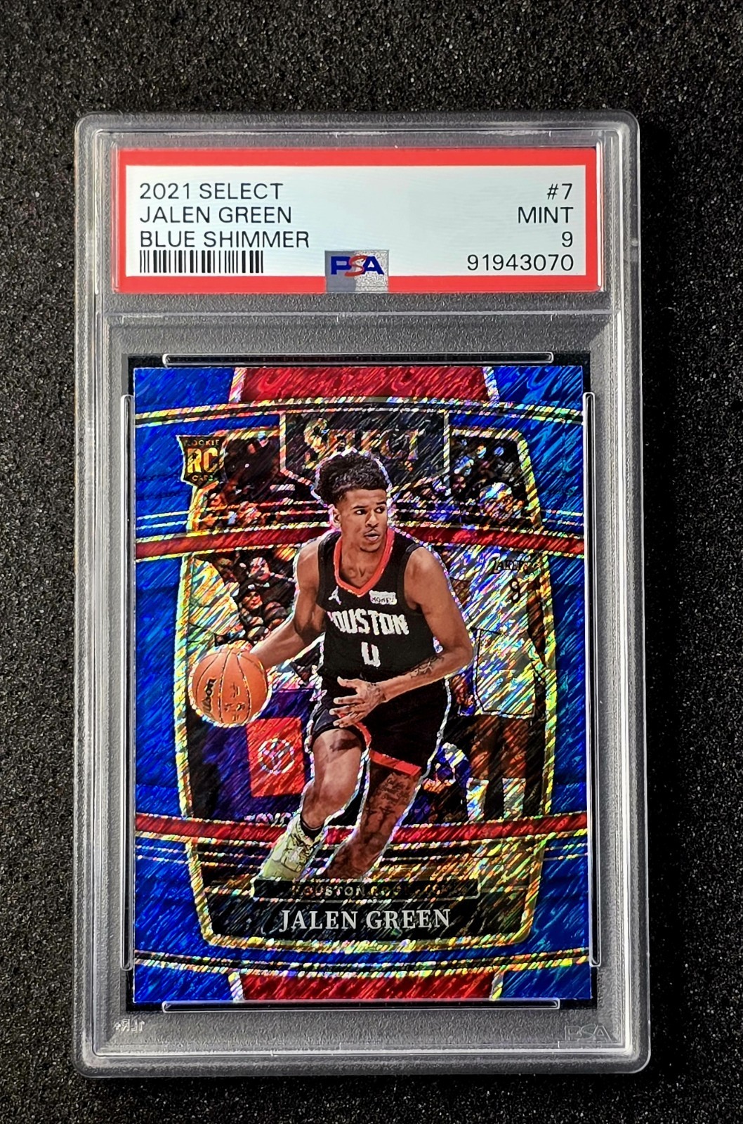 Jalen Green 2023 Panini Select Blue Shimmer Concourse Rookie 2021 #7 PSA 9