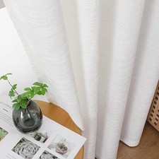 Linen Blend Sheer Curtains 84 Inch Length 2 Panels Set 52"W x 84"L Pack of 2 