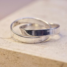 Size 10, vintage Sterling silver handmade ring, 925 entwined band