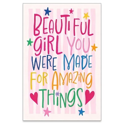 Girls Positive Affirmation Wall Art Colourful Brave Inspirational Quotes Post...