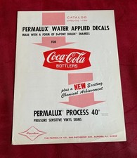1966 Coca-Cola Permalux Water Applied Decals Folder Aurora IL