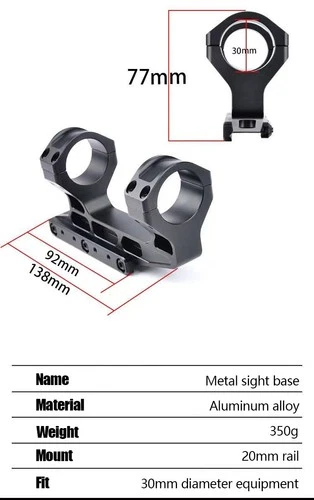 30mm Scope Rings Picatinny Metal CNC Sight Base Red Dot Hunting Aiming Parts - 第 6/11 张图片