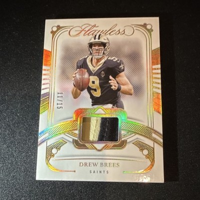 2022 Panini Flawless Patches Drew Brees Ruby New Orleans Saints #P-7 /15