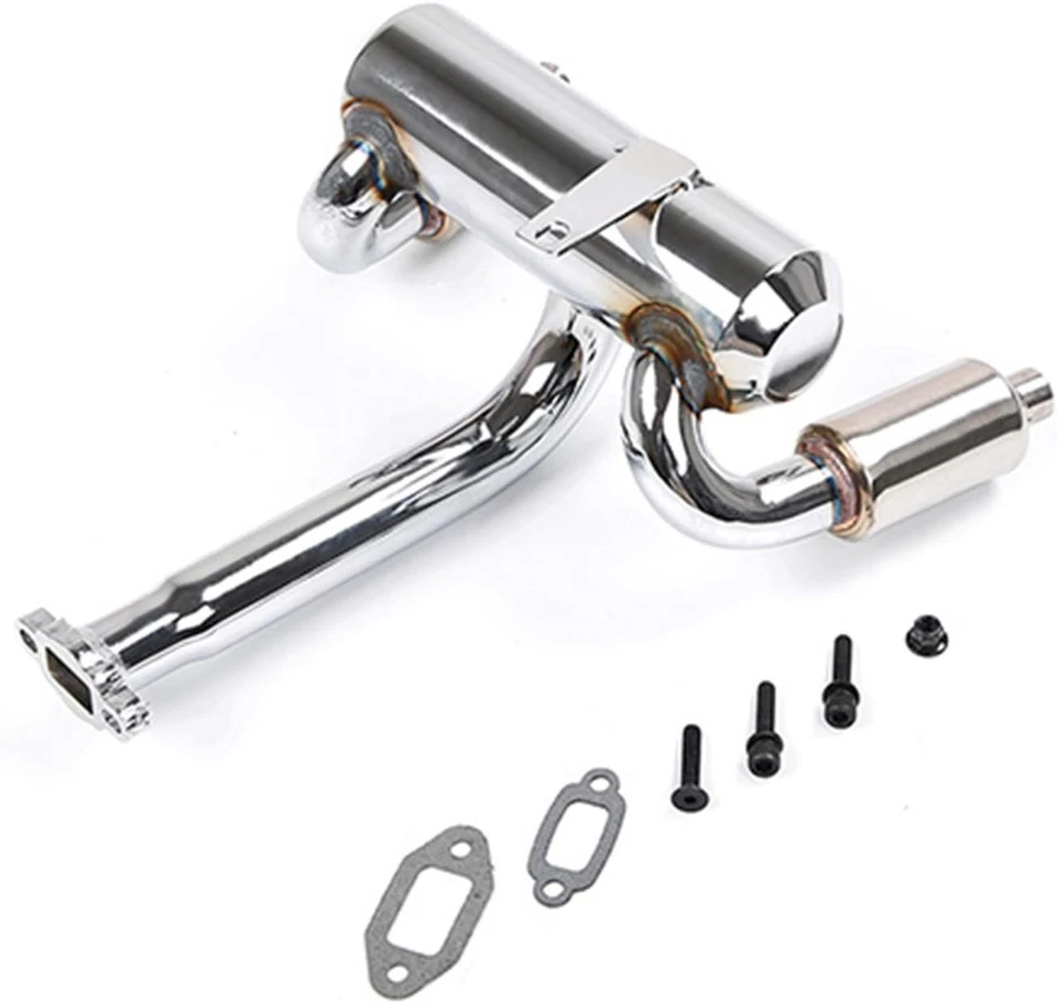 Double Exhaust Pipe Kit for 1/5 HPI ROFUN BAHA ROVAN King Motor Baja 5B Rc Ca... - Image 3 of 4