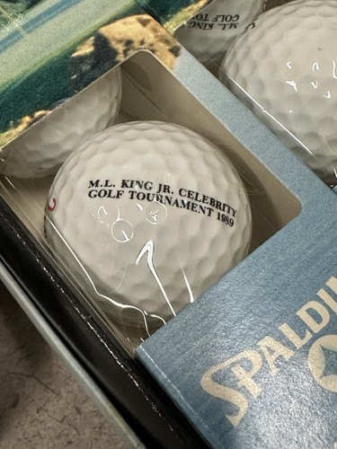 RARE VINTAGE SPALDING CUSTOM GOLF BALLS MLK Jr. Celebrity Golf Tournament Logo - Picture 3 of 11
