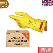 ActivArmr Electrician Gloves – Class 0 1000V Insulated Latex, Waterproof, Yellow