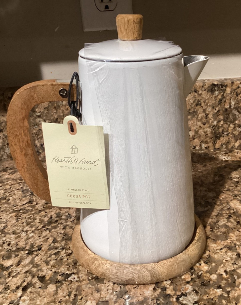 Hearth & Hand Magnolia Enamel Coffee Pot Hot Cocoa Rustic Farmhouse 6-Cup