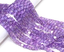Amethyst Cube Beads 4-5mm 16 Inch Strand Natural 3D Box Gemstone