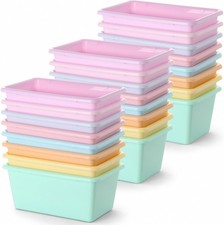 24 Pack Plastic Cubby Storage Bins Crew Toy Stackable Bin Stackable Cubby Bins