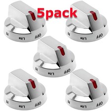 5 Pcs DG64-00473A Top Burner Control Knob Replacement for Samsung Gas Range Oven