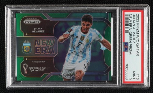 Julian Alvarez [Green] #16 2022 Panini Prizm World Cup New Era card