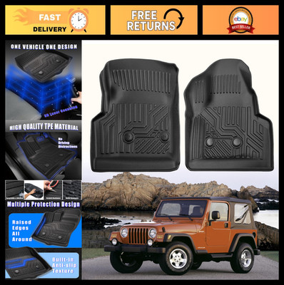 Custom Fit All Weather Floor Mats for Jeep Wrangler TJ 1997-2006, TPE Waterproof