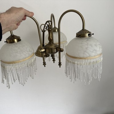 Vintage Micromark 3 Arm Deckenleuchte Messing gebürstet Optik voll funktionsfähig