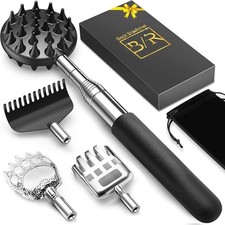 Telescoping Back Scratcher with 4Pcs Detachable Scratching Heads,Fathers Day Day