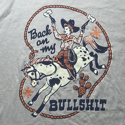 Steven Rhodes  Back On My Bulls__t  Salmon T-Shirt Sz XL Cowgirl Unisex Preowned