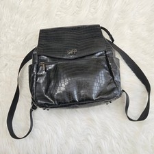 Freshly Picked Black Croc Embossed Classic Mini Vegan Leather Backpack Bag