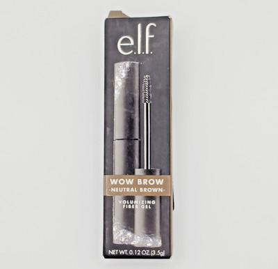 e.l.f. Wow Brow Gel Neutral Brown 0.12 oz Volumizing Fiber Gel NEW Sealed