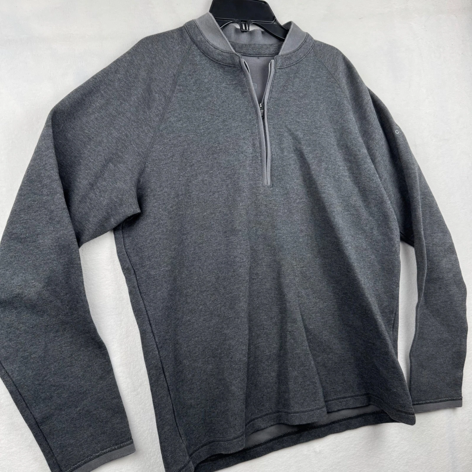 Adidas Gray Pullover Quarter Zip Long Sleeve Athletic Shirt Mens Medium